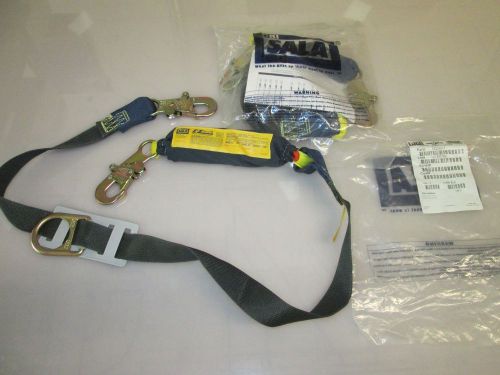 (2) dbi sala ez stop two 6&#039; safety harness lanyards floating d ring mdl 1220601 for sale