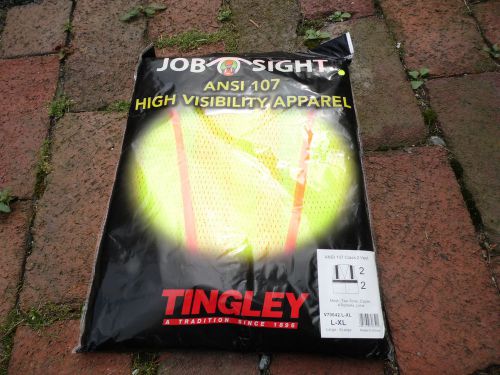 Tingley 2-tone v70642.l-xl reflective mesh vest class 2 ansi 107 zipper 4 pocket for sale