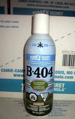 Case of 12 large cans Tom&#039;s Secret Formula B-404 Spray Lube Lubricant