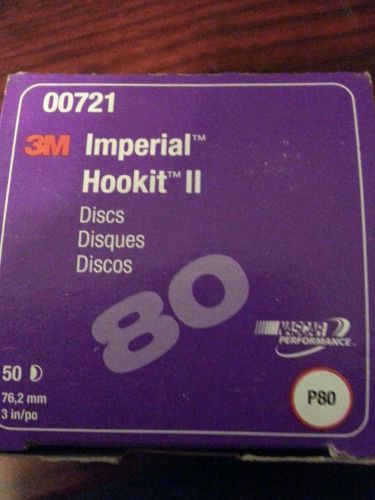 3M  Imperial Hookit  11 Hookit 2  Size 3 Inch Discs 50 count Grade P80 #00721