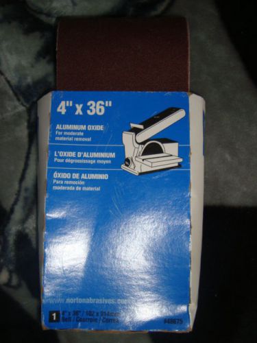 Usa norton 4&#034; x 36&#034; sanding belt 80 grit medium aluminum oxide belt sander for sale