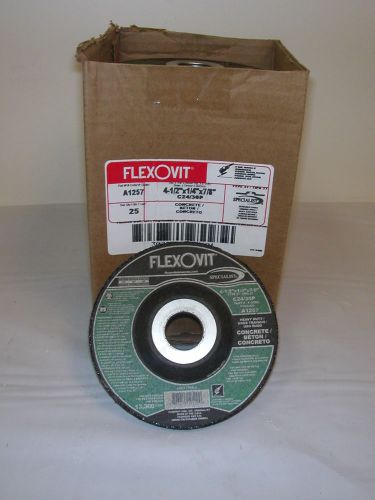 Flexovit a1257 4-1/2 x 1/4 x 7/8 c24/30 concrete grinding wheel (25 pack) for sale