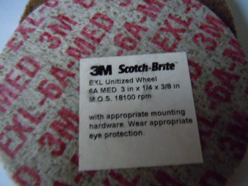 3M Scotch-Brite -EXL Unitized Wheel 6A MED 3 X 1/4 X 3/8 MOS 18100 RPM (10pcs)