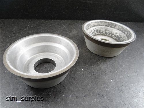 Pair of norton &amp; cincinnatti diamond cup grinding wheels 3-3/4&#034; 1-1/4&#034; bore for sale