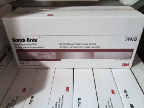 3m 7447b scotch brite maroon abrasive hand pads box of 60 new in box for sale