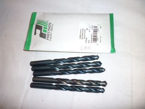(188) new precision twist drill high speed steel jobber length black oxide 0150 for sale