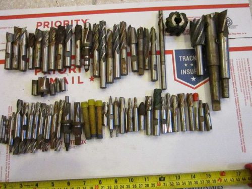 Huge Lot of 67 Assorted Machinist End Mill Bits Lathe Mill Press