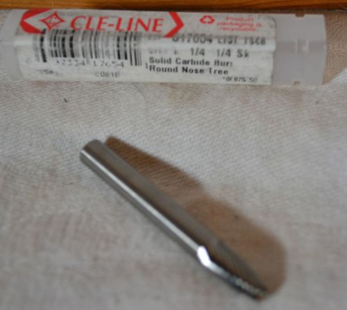 2 PAC CLE-LINE C17654 1/4&#034; SOLID CARBIDE BURR 1/4&#034; SHANK, ROUND NOSE TREE