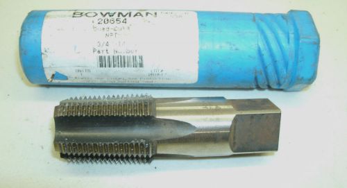 Bowman quad cut ntp hss taper pipe tap 20653 tap 3/4&#034; - 14 tpi for sale