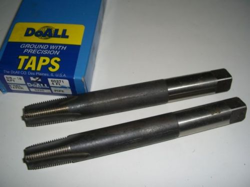 2 new 3/8-18 npt hs 4fl 6&#034;oal taper pipe taps 60371 usa for sale