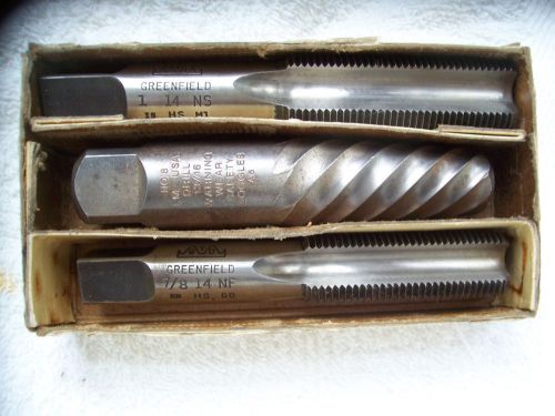 1 set- 1in. &amp; 7/8in.greenfield taps &amp; lm-usa no.8 easy-out for sale