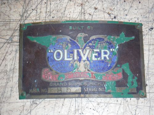 Vintage oliver tool grinder model 585 logo id nameplate for sale