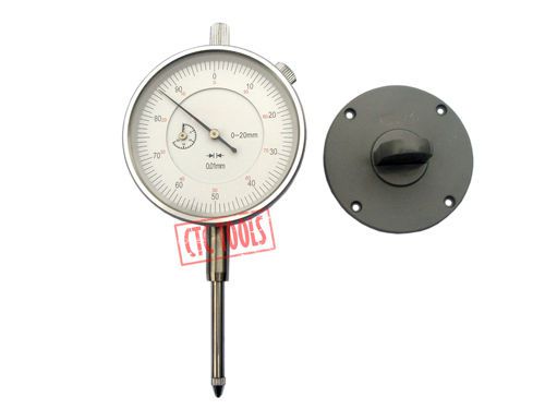 Dial indicator gauge gage 0.01mm - long travel 20mm - measuring setup tool #h05 for sale
