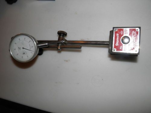 Starrett 657 magnetic base &amp; aerospace dial indicator .001 0-1 in. for sale