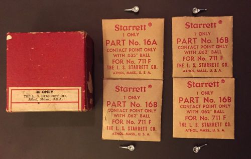 LOT OF STARRETT PARTS FOR 711F (3) 16B (1) 16A CONTACT POINTS NOS WITH BOX