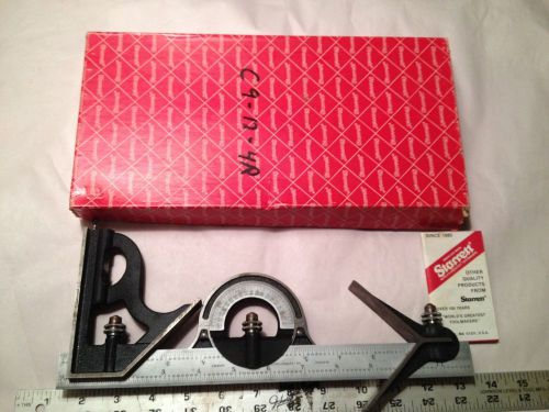 Machinist c9-12-4r starrett 4 piece combination square satin finsh unused in box for sale