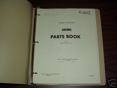 Pacific 600g12 3/4 12&#039; hydraulic shear parts manual for sale