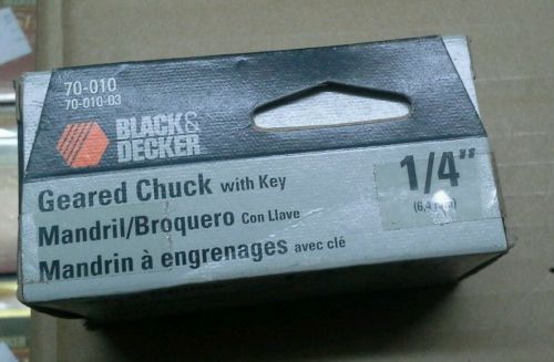 New Original Black Decker 1/4&#034; Geared Drill Chuck w/Key