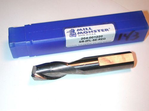 Nos mill monster usa 5/8&#034; 2 flute carbide end mill oal 3-1/2&#034; 204-1220 (a) for sale