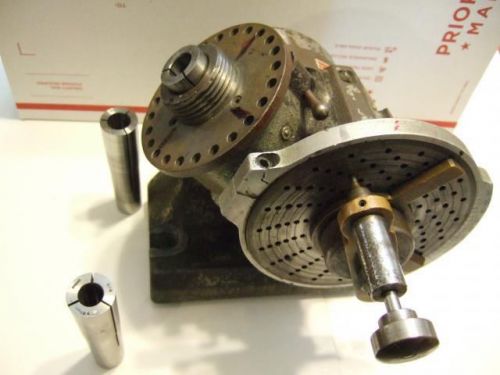ELLIS INDEXING DIVIDING HEAD 3 COLLETS &amp; DRAW BAR 1 PLATE