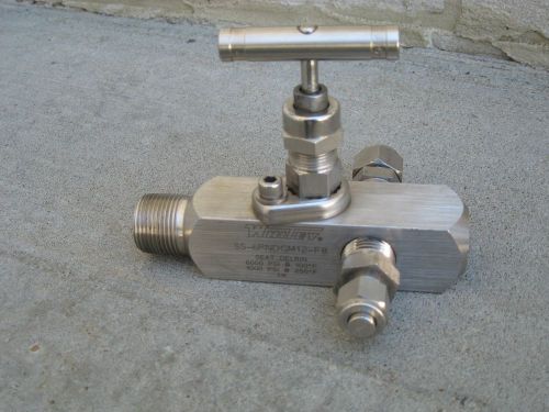 Swagelok whitey screwed-bonnet gauge needle valve (ss-6pnbgm12-f8) for sale