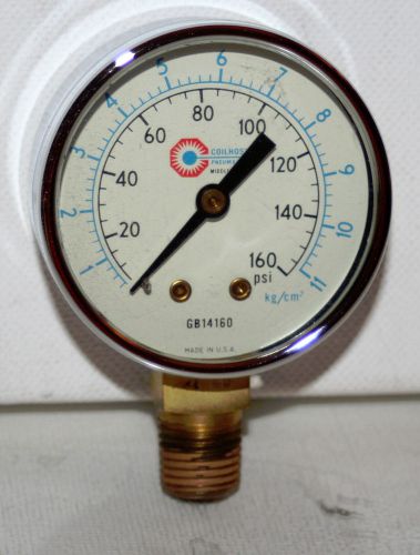 160 PSI 1/4&#034; NPT  2&#034;  Dial Pressure Gauge Coilhouse Pneumatics