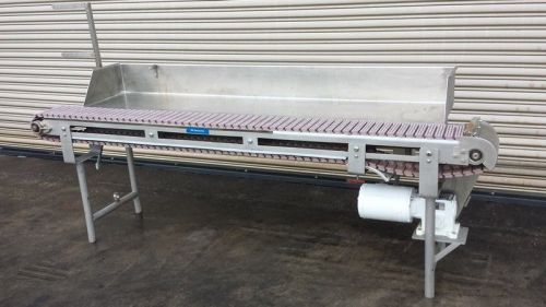 8” w x 8’ long ss food grade conveyor with pack off table for sale
