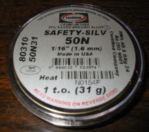 Harris safety-silv 50n silver brazing alloy - 1 t.o. for sale