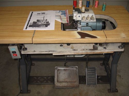 Juki mo-800a serger sewing machine tested and threaded! clean! 3 phase for sale