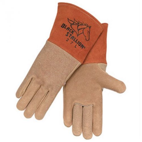 Revco Black Stallion 27 Premium Grain Pigskin MIG Welding Gloves, Unlined,Medium
