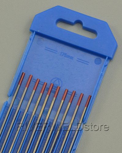 2% thoriated wt20 red tig welding tungsten electrode 5/64&#034;x6&#034; (2.0mmx150mm),10pk for sale