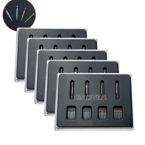 5 Sets AAA Dental Fiber Posts Resin High-intensity Screw Thread Glass &amp; 4 Drills