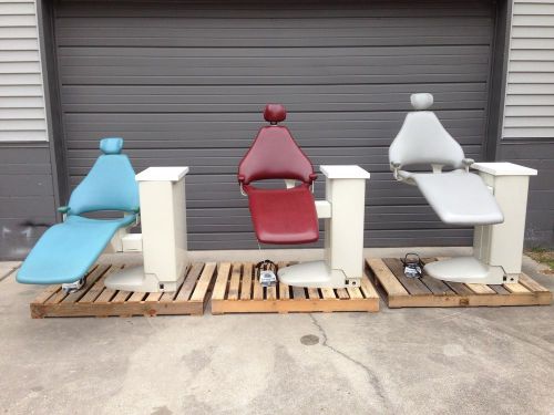 Lot of 3 planmeca prostyle dental ortho chairs &amp; 4 unitek ortho cabinets for sale