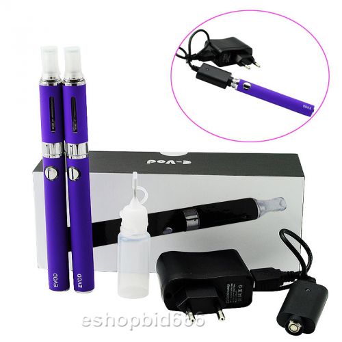 Hot purple evod mt3 vaporizer clearomizer double starter kit e pen 1100ma ce fda for sale