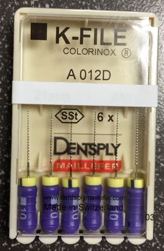 3x Dentsply Maillefer Colorinox K-Files 21mm #30 6/Bx Stainless Steel 671105