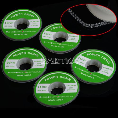 New 10 Rolls Dental Orthodontic Elastolink Chain  Clear Color Continuous Type