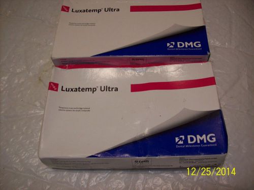 LOT OF 2 LUXATEMP ULTRA TEMPORARY CROWN &amp; BRIDGE MATERIAL BY DMG