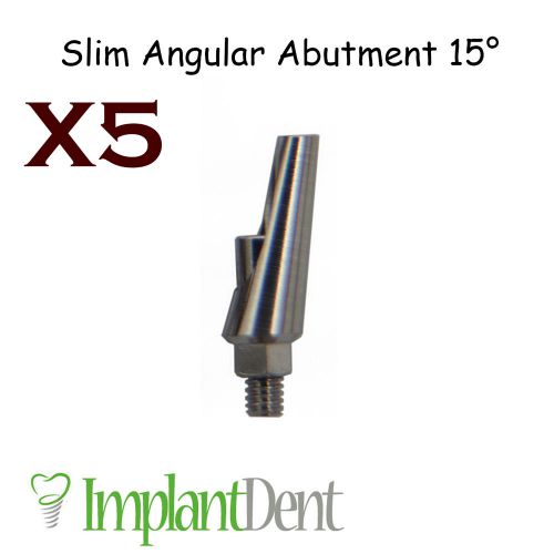 5 slim angular titanium abutments 15` prosthetic dental lab free shipping for sale