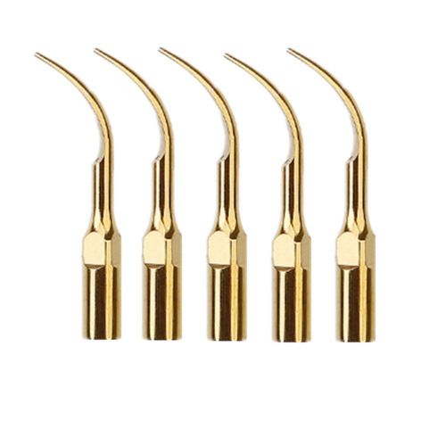 5pcs dental ultrasonic scaler tips fit ems woodpecker golden color g1t for sale