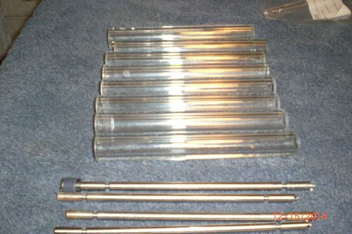 Pharmacia P500 replacement glass cylinders (used - 8) and piston rods (used-4)