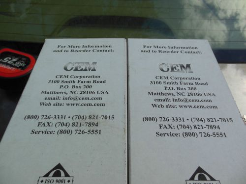 CEM 4 x 4 square sample pads part# 200150 400/pk quantity 2