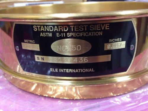 Standard testing sieve no. 50 8&#034; dia, brass (u3) for sale