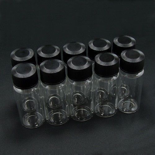 10x Clear Glass Bottles Vials screwcap 30ml