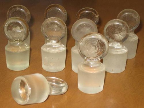 Glassware lab glass: #27 solid glass pennyhead stopper lot x10 for sale