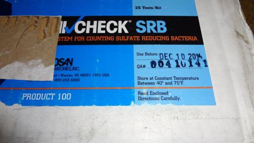 New $150 Sani Check SRB Test Kit - Sulfate Reducing Bacteria Kit - 25 tests/kit