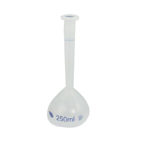 2015 hot sale 250ml long neck clear white plastic volumetric measuring flask for sale