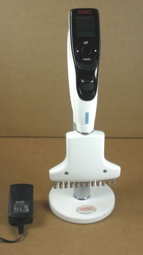Viaflo Electronic Pipette 4634, 12-Channel 50-1250uL w/ Stand &amp; Charger