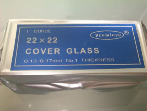 Cover Glass Premiere .13-.17 mm thickness/No. 1/ 1 oz. 22 x 22 1 Ounce