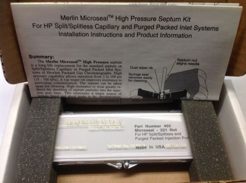 HP Agilent Merlin Microseal High Pressure NUT kit # 221 part # 403, cat # 22809