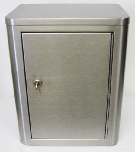 Ss stainless steel 2-door 12&#034; x 15&#034; x 8&#034; narcotics cabinet locker w/ keys nice ! for sale